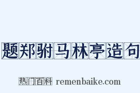 题郑驸马林亭造句是什么意思的图片